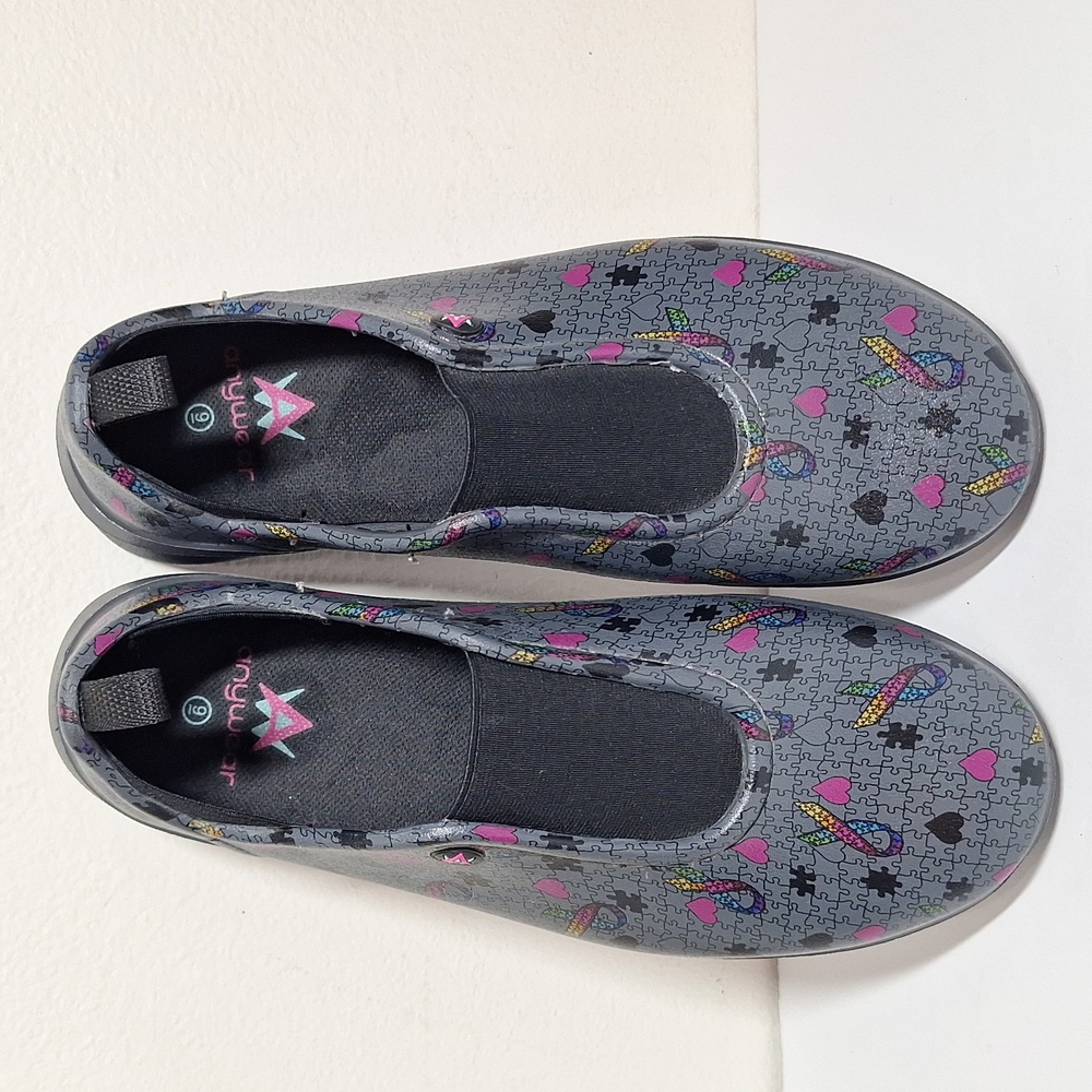 ANYWEAR Womens Non Slip Comfort Shoes Autism Cancer Awareness Nurse Sneaker 9